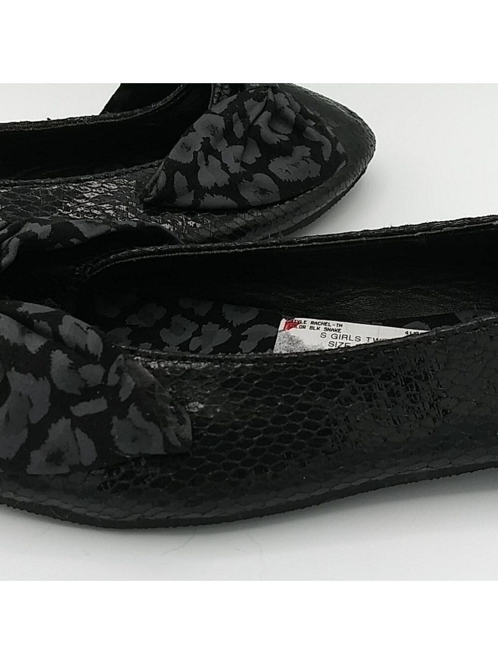 COCO Jumbo Black Snake Skin Pointed Toe Flat Shoe - Picture 12 of 12